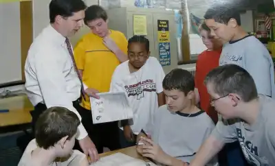Chris Ford in his JA Classroom 2005